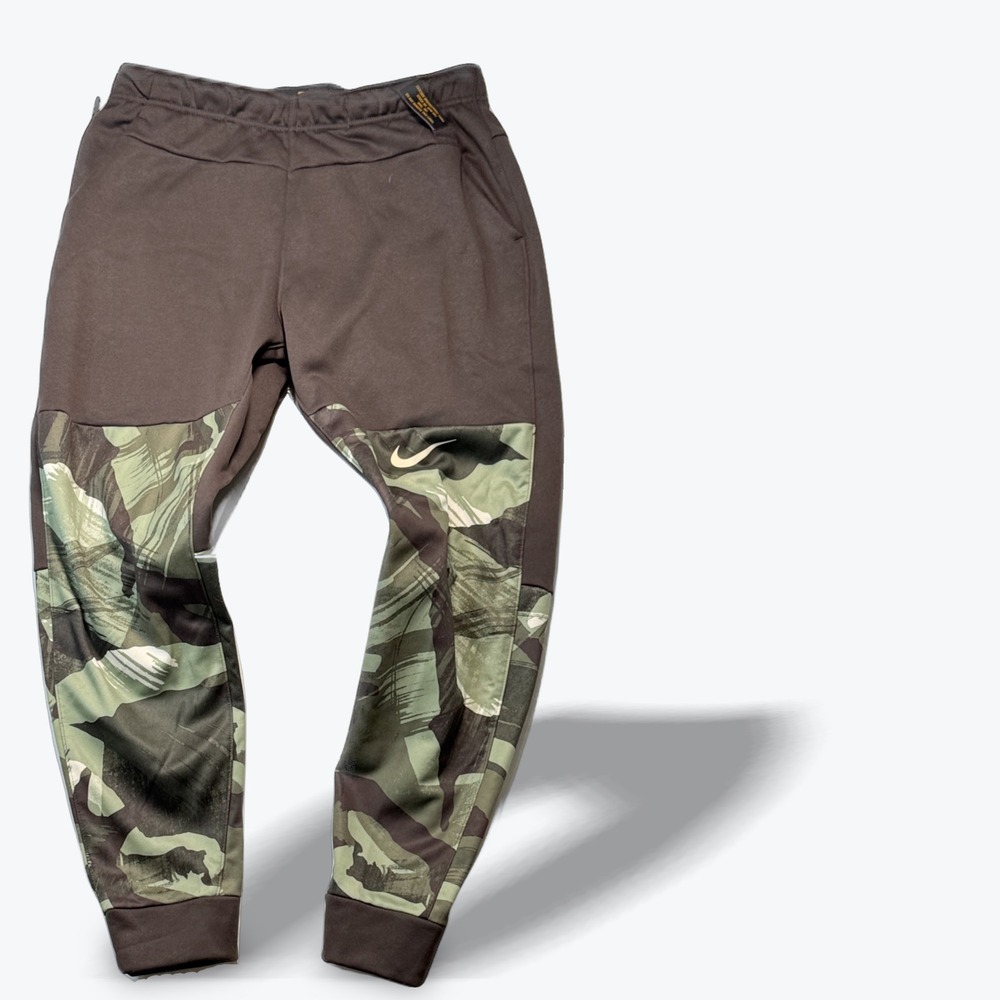 Nike Joggers Therma FIT Camo Brown Green Tapered Sweatpants Training Pant Large